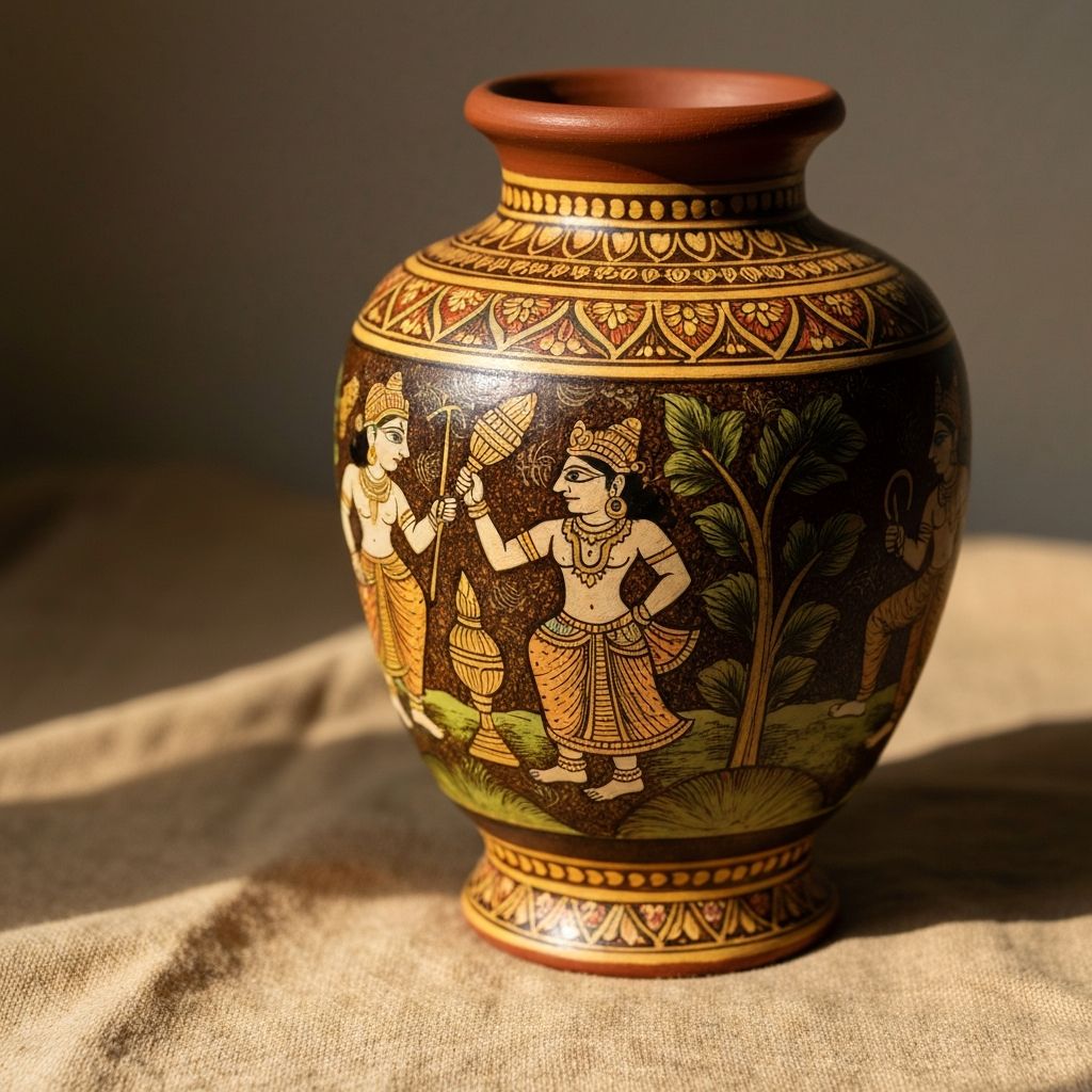 Handcrafted terracotta vase